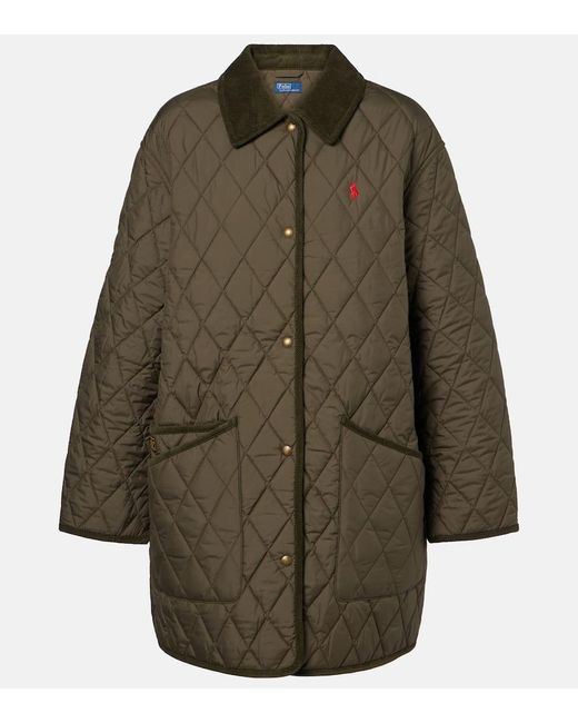 Polo Ralph Lauren Green Quilted Corduroy-Trimmed Jacket