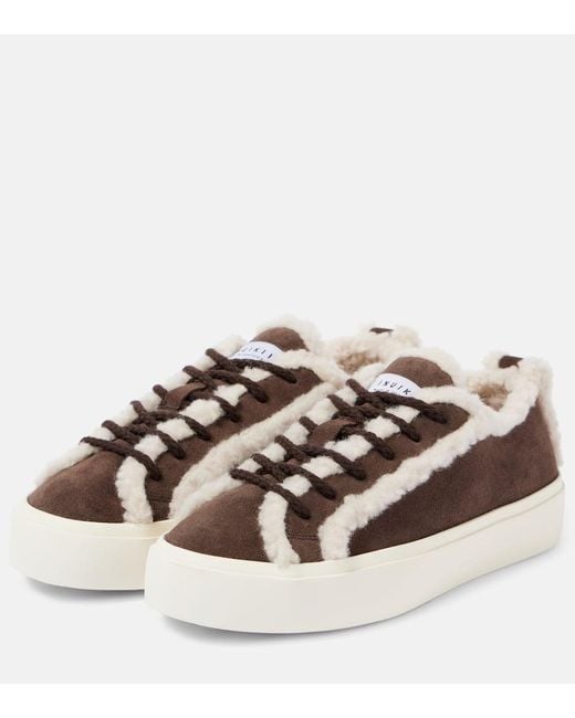 Inuikii Brown Classic Shearling-Lined Suede Sneakers