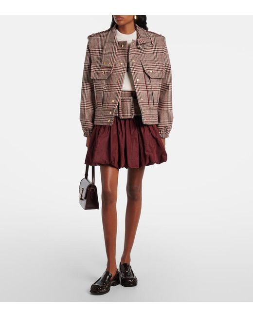 Patou Brown Checked Virgin Wool Jacket