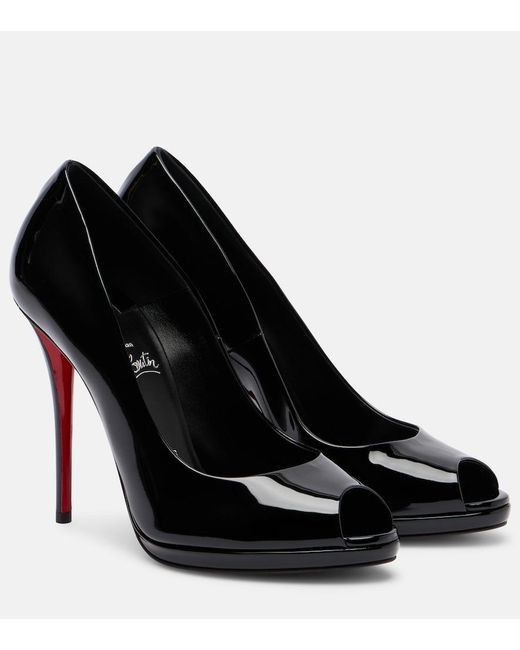 Christian Louboutin Black Lady Z Peep Toe Pump