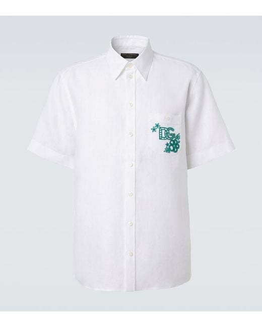 Dolce & Gabbana White Linen Shirt for men