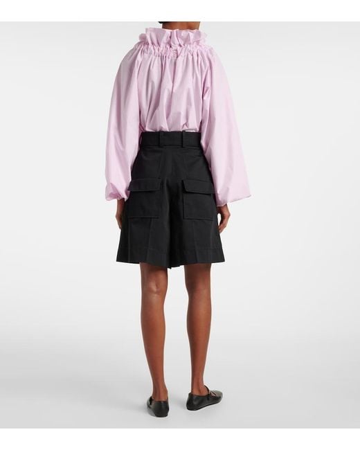 Patou Black Cotton Shorts