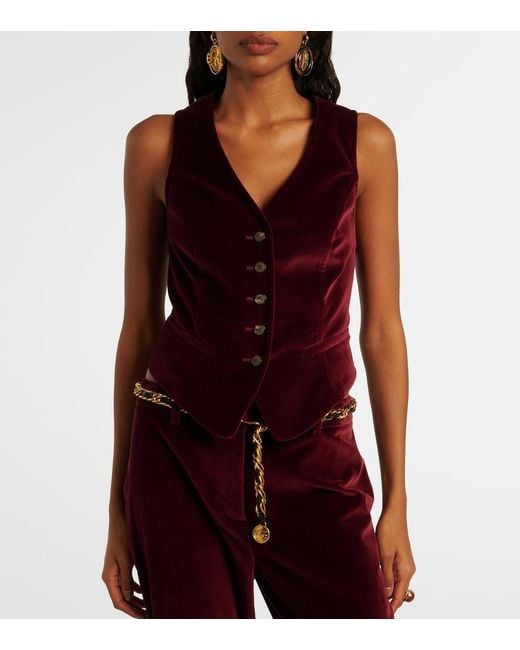 Etro Purple Cotton Velvet Vest