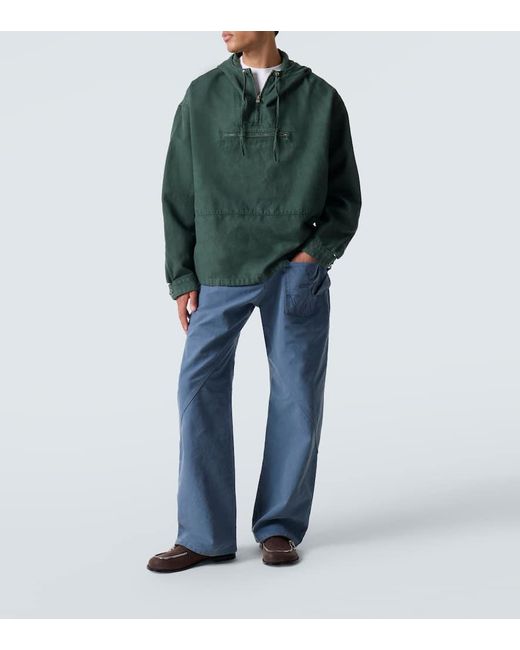 J.W. Anderson Blue Twisted Cotton Canvas Wide-Leg Pants for men