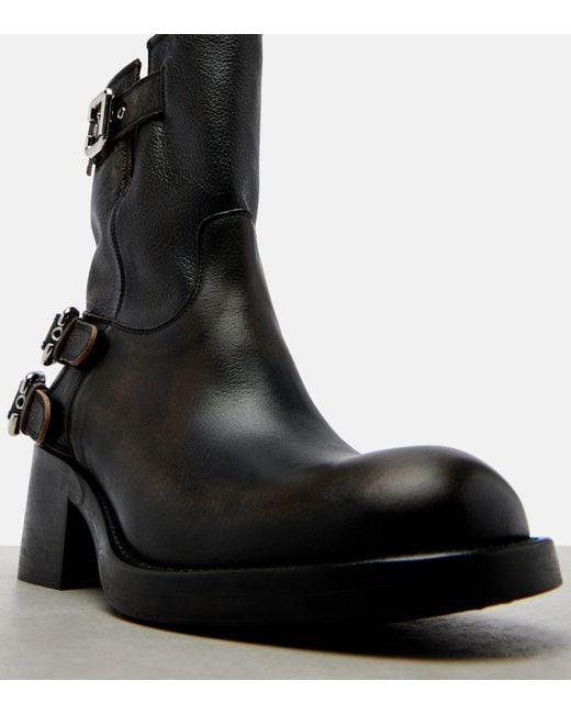 Chloé Black Dakota 60 Leather Biker Boots