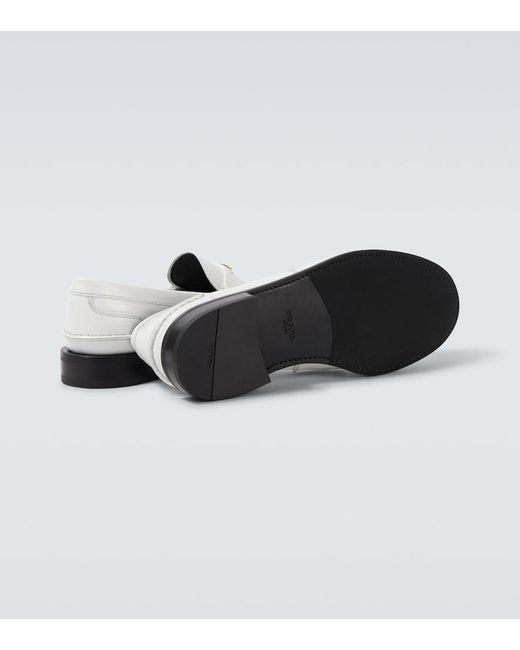 Prada White Leather Loafers for men