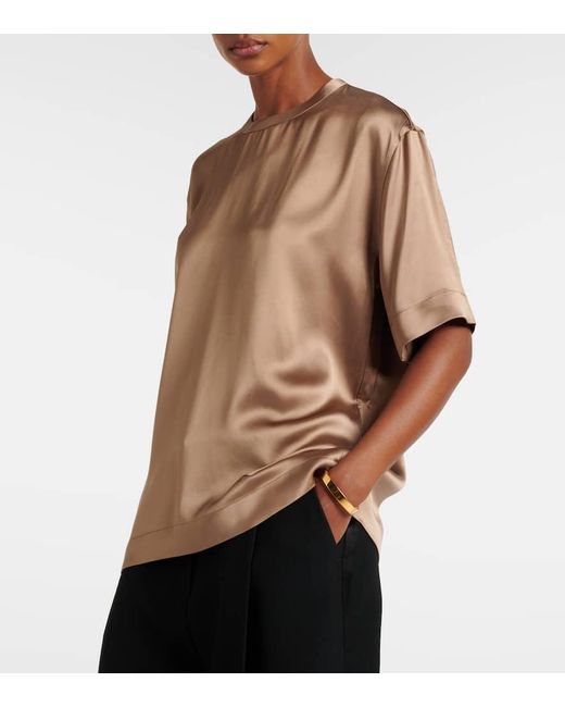 Totême  Natural T-Shirt Aus Satin