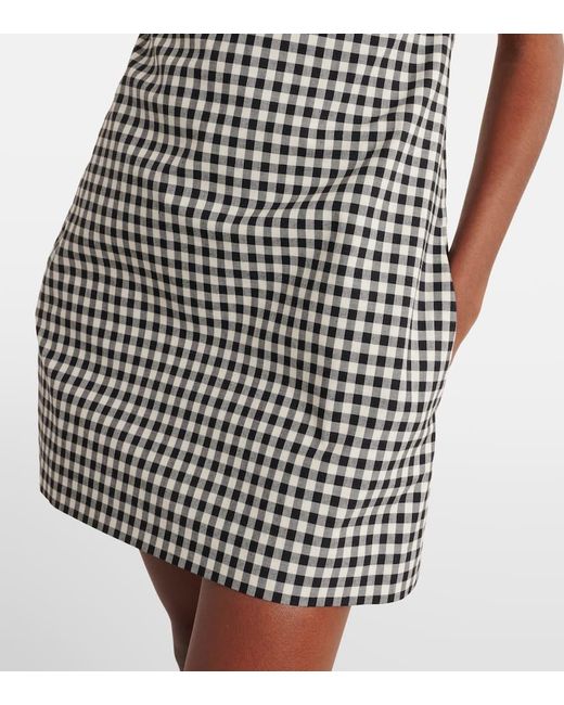 Robe Gingham En Coton Miu Miu en coloris Black