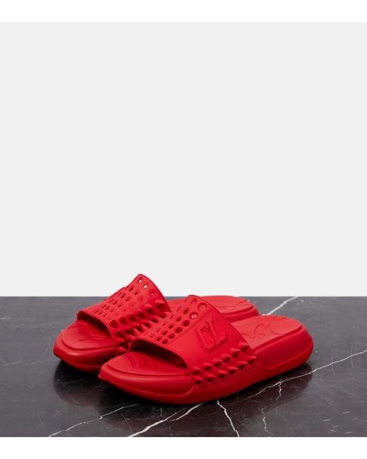 Christian Louboutin Red Take It Easy Slides