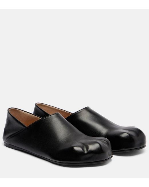 J.W. Anderson Black Leather Slip-On Shoes
