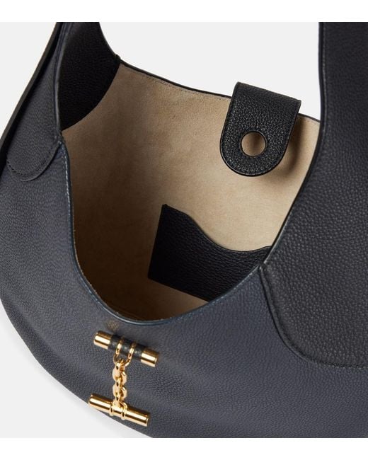 Loro Piana Blue Bobbin Medium Leather Shoulder Bag