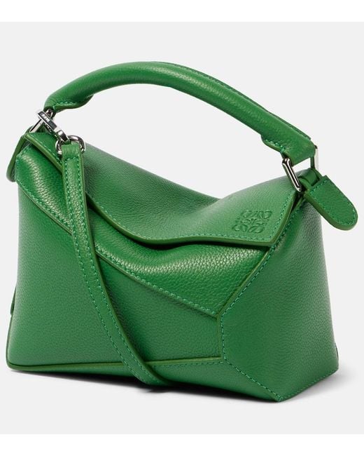 Loewe Green Tote Puzzle Edge Mini Aus Leder