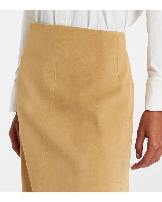 The Row Natural Danas Suede Wrap Skirt