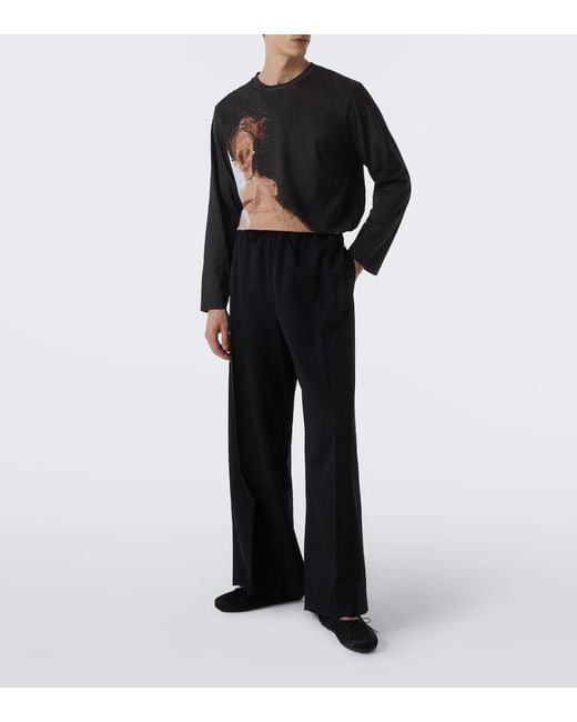 Simone Rocha Black Grip Satin Ballet Flats for men