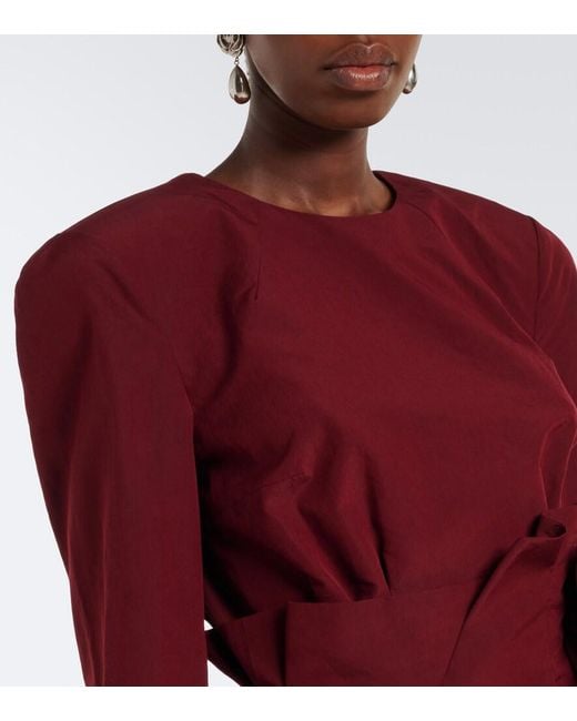 Magda Butrym Purple Floral-Applique Cotton And Silk Minidress