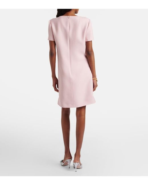 Valentino Pink Crepe Couture Bow-Detail Minidress