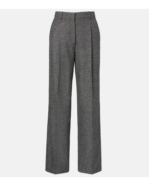 The Row Gray Mikkela Cashmere And Wool Wide-Leg Pants