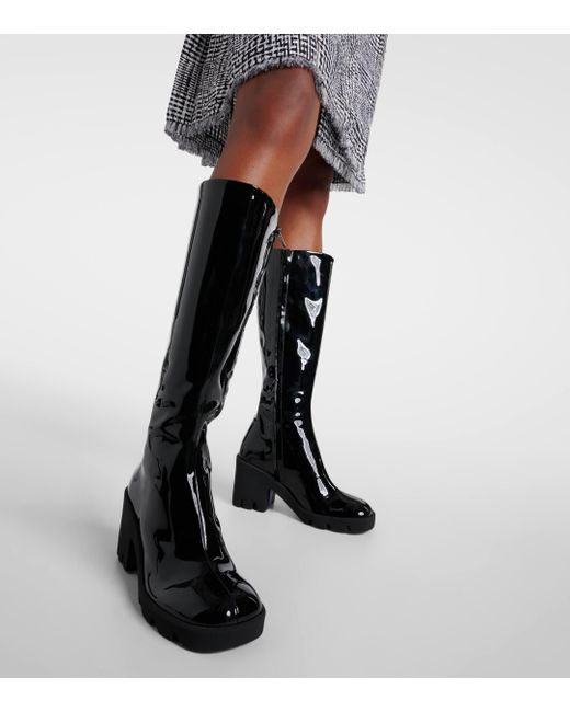 Burberry Black Stride Patent Leather Knee-high Boots