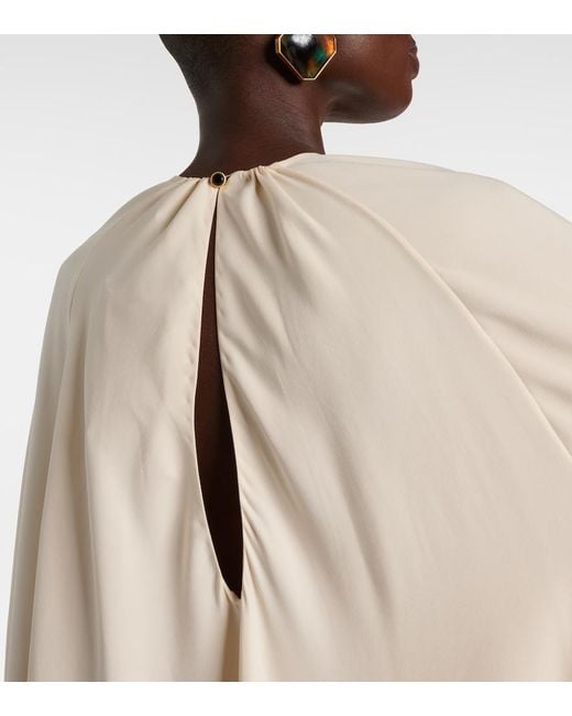 Tom Ford Natural Asymmetric Silk-Blend Cady Kaftan