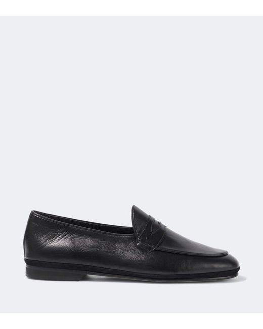 Rubinacci Black Leather Loafers for men