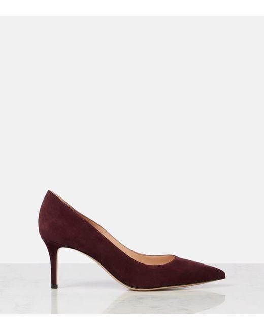 Gianvito Rossi Purple Gianvito 70 Suede Pumps
