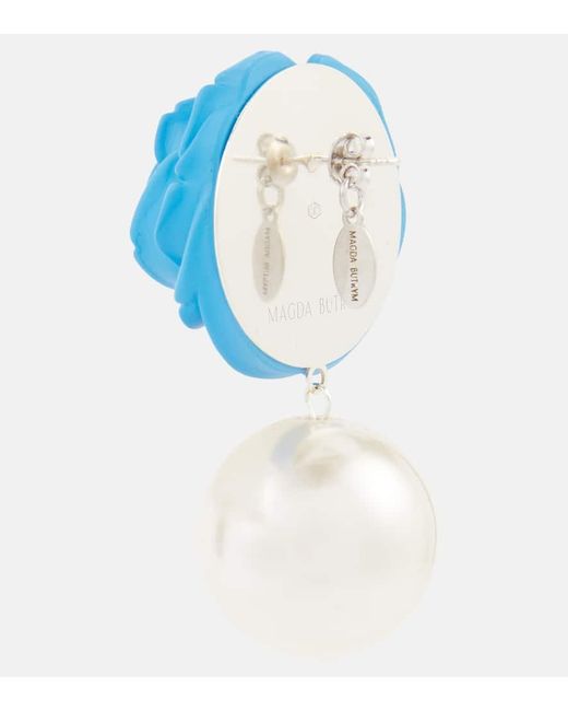 Pendientes largos con perlas sinteticas Magda Butrym de color Blue