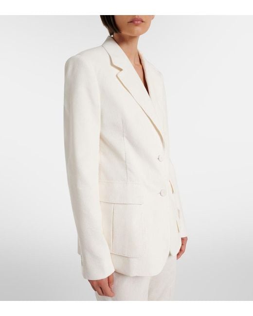 Gabriela Hearst White Louisa Cotton Corduroy Blazer