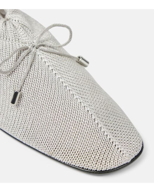 Totême Metallic 'The Knitted' Ballerina Flats