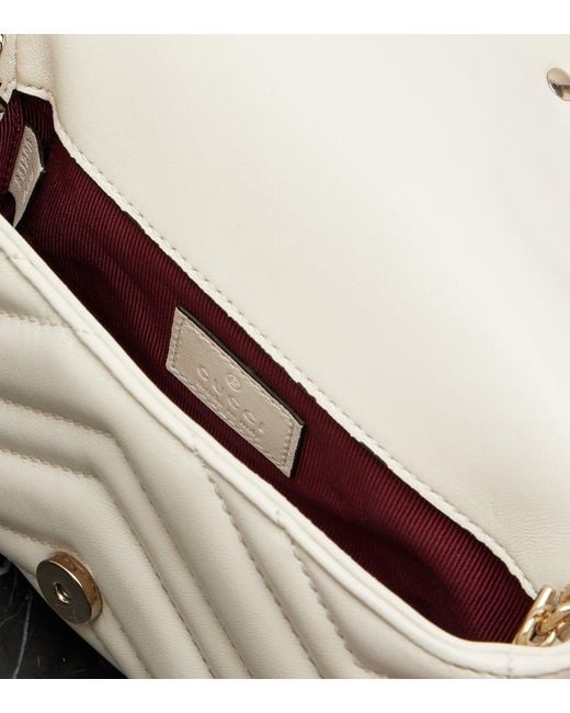 Gucci Natural Gg Marmont Mini Leather Shoulder Bag