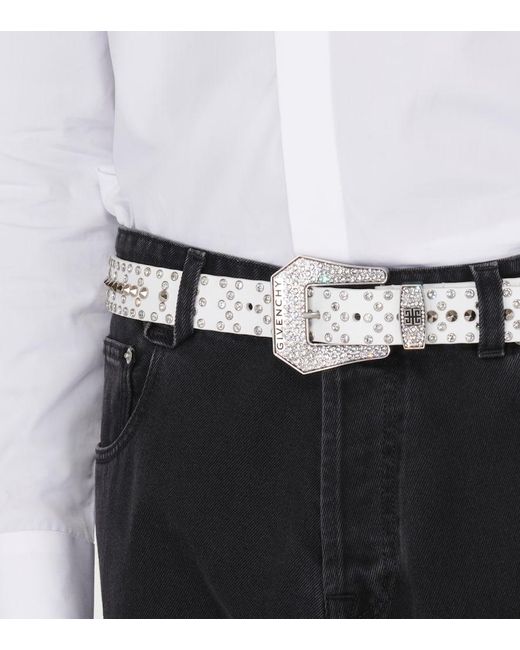 Cintura in pelle con borchie e cristalli di Givenchy in Metallic da Uomo