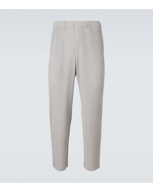 Homme Plissé Issey Miyake Gray Basics Pleated Straight Pants for men