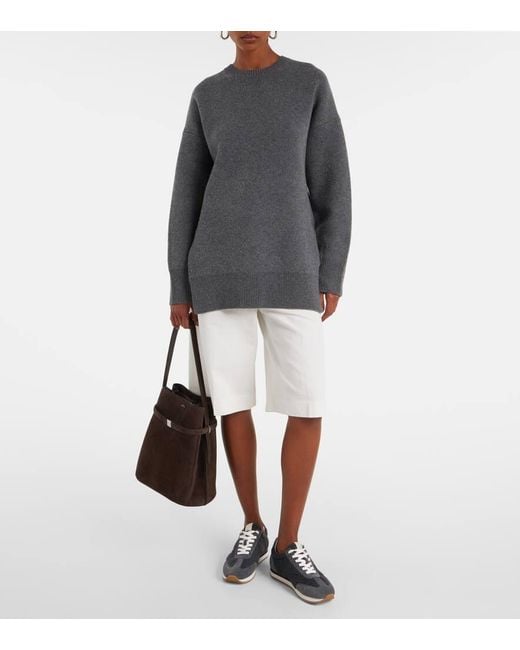 Totême  Black Belted Suede Bucket Bag