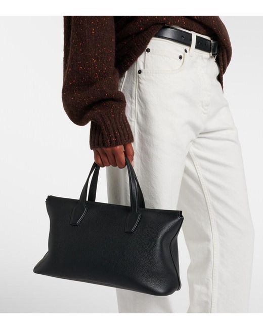The Row Black Marcel Leather Tote Bag