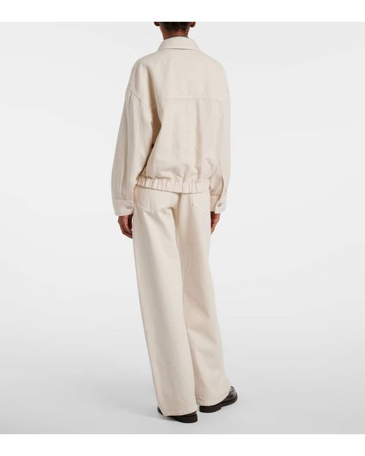 Brunello Cucinelli Natural Jacke Monili Aus Baumwolle Und Leinen