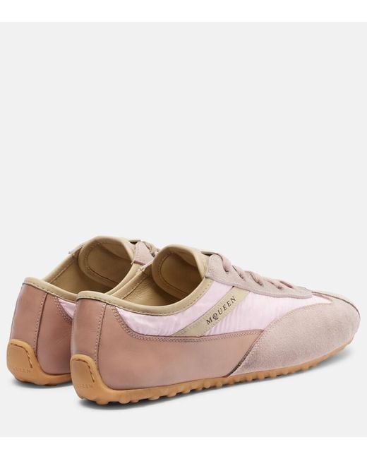 McQueen Pink Boxe Suede And Leather Sneakers