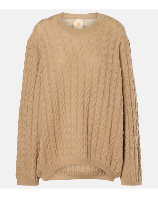 Jardin Des Orangers Natural Cable-Knit Wool And Cashmere Sweater