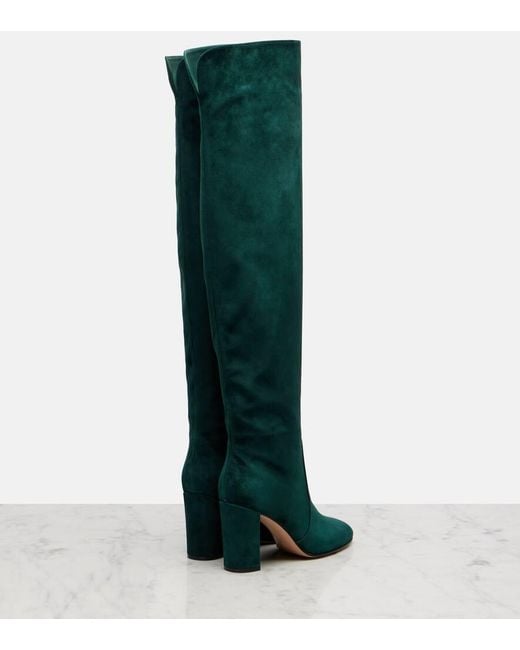 Gianvito Rossi Green Suede Over-The-Knee Boots