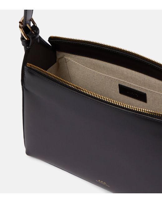 A.P.C. Black Virginie Small Leather Shoulder Bag