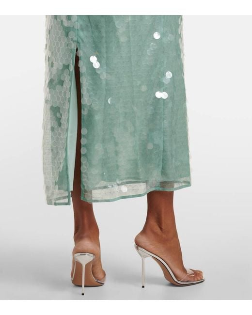 Staud Green Maxikleid Casey Mit Pailletten