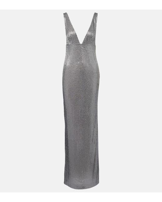 Roland Mouret Gray Diamante Gown