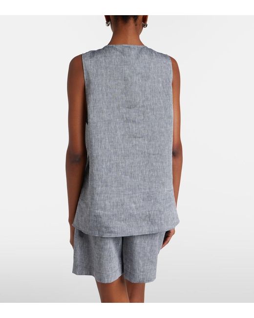 Asceno Gray Cali Linen Top