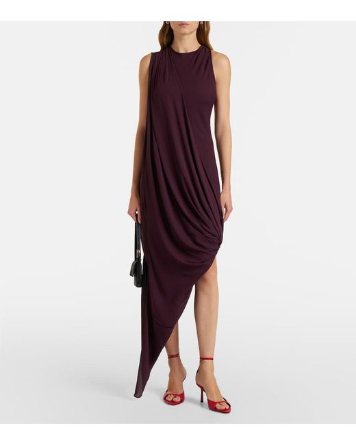 Victoria Beckham Purple Georgette Midi Dress