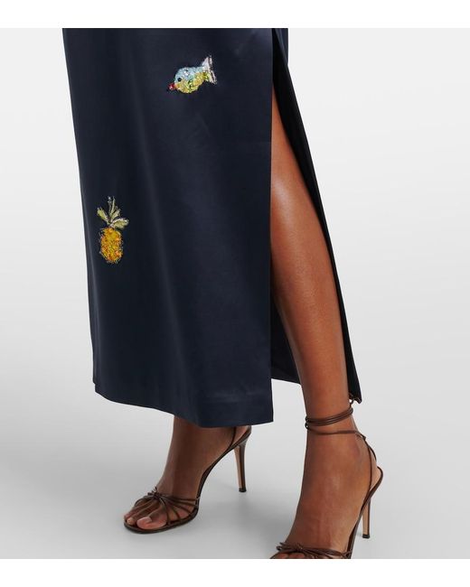 ALÉMAIS Blue X Anouk Colantoni Fontaine Slip Midi Dress