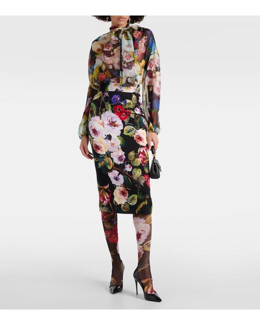 Medias de tul florales Dolce & Gabbana de color Metallic