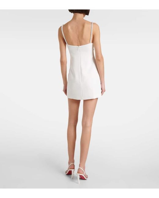 Self-Portrait White Minikleid Aus Crepe Mit Zierperlen