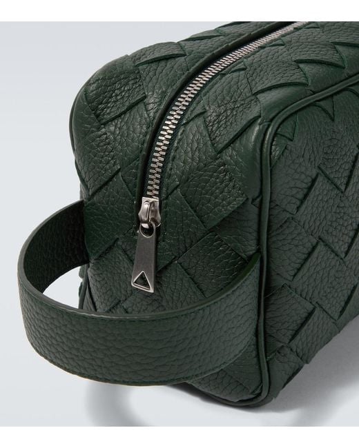Bottega Veneta Green Intrecciato Leather Pouch for men