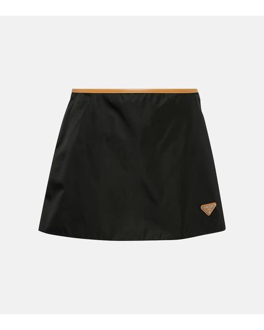 Minifalda de Re-Nylon Prada de color Black