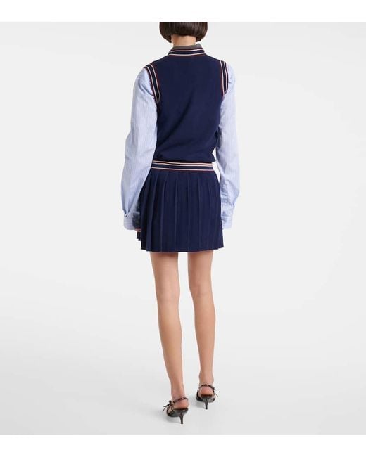 Miu Miu Blue Minirock Aus Wolle Und Kaschmir