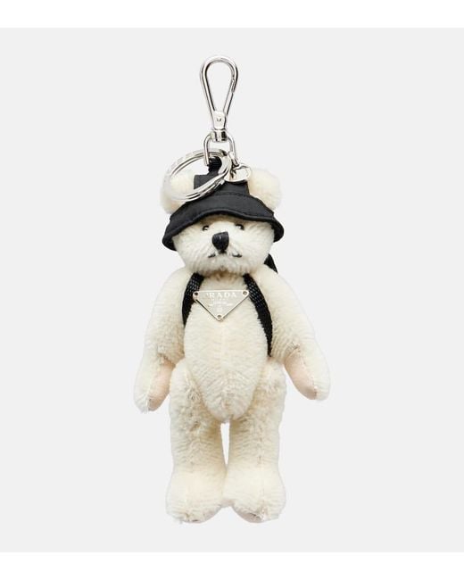 Prada White Taschenanhaenger Teddy Large