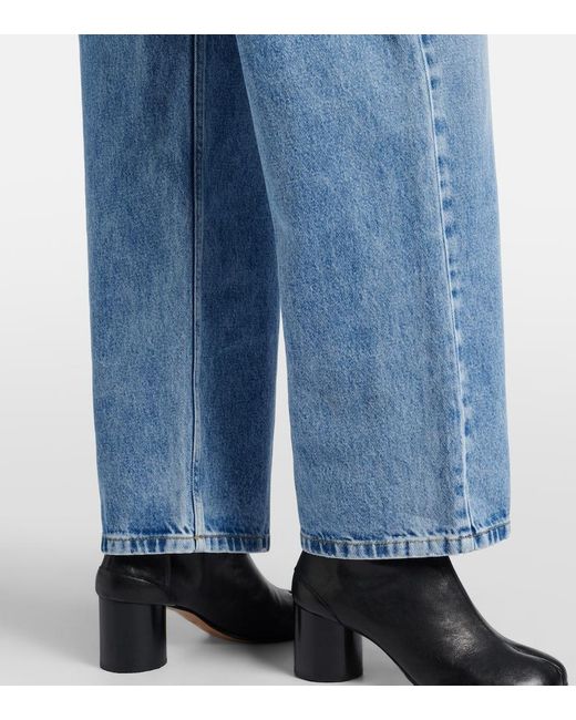 Maison Margiela Blue Cutout High-Rise Wide-Leg Jeans